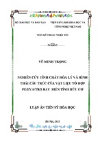 Nghiên cứu tính chất hóa lý và hình thái cấu trúc của vật liệu tổ hợp pe eva tro bay biến tính hữu cơ