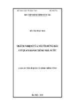 Luận án tiến sĩ quản lý hành chính công trách nhiệm của người đứng đầu cơ quan hành chính nhà nước