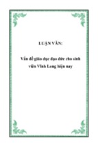 Vấn đề giáo dục đạo đức cho sinh viên vĩnh long hiện nay