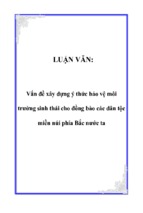 Vấn đề xây dựng ý thức bảo vệ môi trường sinh thái cho đồng bào các dân tộc miền núi phía bắc nước ta