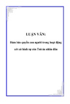 đảm bảo quyền con người trong hoạt động xét xử hình sự của toà án nhân dân