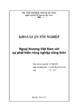 Ngoại thương việt nam với sự phát triển nông nghiệp nông thôn