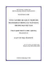 Nâng cao hiệu quả quản trị rủi ro thanh khoản trong các ngân hàngthương mại việt nam