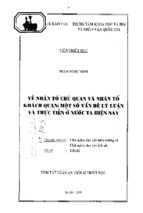 Về nhân tố chủ quan và nhân tố khách quan một số vấn đề lý luận