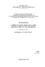 Nghiên cứu hoàn thiện công nghệ bảo quản thủy sản sau thu hoạch