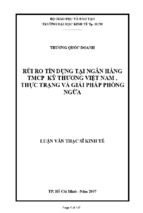 Rủi ro tín dụng tại ngân hàng tcmp kỹ thương việt nam , thực trạng và giải pháp phòng ngừa