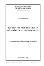 đặc điểm cấu trúc hình thức và ngữ nghĩa của tục ngữ dân tộc tày