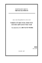 Nghiên cứu khả năng tính toán chỉ tiêu gdp xanh ở việt nam