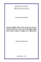 Hoàn thiện công tác quản lý dự án tại ban quản lý dự án tại ban quản lý dự án lưới điện miền bắc   tổng công ty điện lực miền bắc