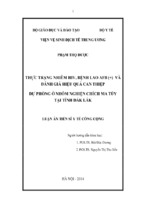 Thực trạng nhiễm hiv, bệnh lao afb (+) và đánh giá hiệu quả can thiệp dự phòng ở nhóm nghiện chích ma túy tại tỉnh đắk lắk