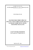 Giải pháp hoàn thiện công tác đào tạo và phát triển nguồn nhân lực tại doanh nghiệp trung thành thành phố thái nguyên