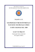 Giải pháp quản trị nguồn nhân lực ngân hàng tmcp á châu giai đoạn 2012   2020