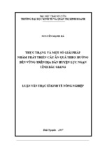 Thực trạng và một số giải pháp nhằm phát triển cây ăn quả theo hướng bền vững trên địa bàn huyện lục ngạn tỉnh bắc giang   1