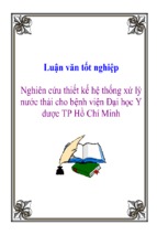 Nghiên cứu thiết kế hệ thống xử lý nước thải cho bệnh viện đại học y dược tp hồ chí minh