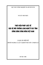 Thực hiện pháp luật về bảo vệ môi trường làng nghề ở các tỉnh đồng bằng sông hồng việt nam