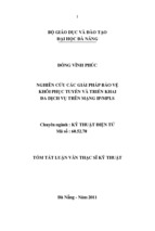 Luận văn thạc sĩ nghiên cứu các giải pháp bảo vệ khôi phục tuyến và triển khai đa dịch vụ trên mạng ip mpls