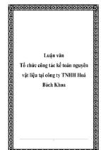 Tổ chức công tác kế toán nguyên vật liệu tại công ty tnhh hoá bách khoa