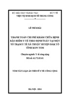 Thanh toán chi phí khám chữa bệnh bảo hiểm y tế theo định suất tại một số trạm y tế xã thuộc huyện đăk tô tỉnh kon tum