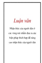 Nhận thức của người dân ở các vùng núi nhằm đưa ra các biện pháp thích hợp để nâng cao nhận thức của người dân