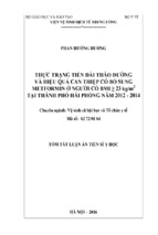 Thực trạng tiền đái tháo đường và hiệu quả can thiệp có bổ sung metformin ở người có bmi ≥ 23 kgm2 tại thành phố hải phòng năm 2012 – 2014