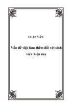 Vấn đề việc làm thêm đối với sinh viên hiện nay