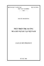 Phát triển thị trường mua bán nợ xấu tại việt nam