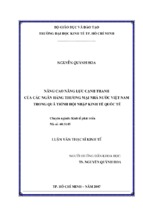 Nâng cao năng lực cạnh tranh của các ngân hàng thương mại nhà nước việt nam trong quá trình hội nhập kinh tế quốc tế