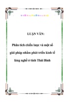 Luận văn phân tích chiến lược và một số giải pháp nhằm phát triển kinh tế làng nghề ở tỉnh thái bình