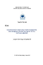 Giải pháp hoàn thiện hoạt động marketing đối với dịch vụ đường bay quốc tế của vietnam airlines