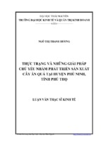 Thực trạng và những giải pháp chủ yếu nhằm phát triển sản xuất cây ăn quả tại huyện phù ninh tỉnh phú thọ