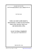 Nâng cao chất lượng dịch vụ khách hàng cá nhân tại ngân hàng tmcp công thương việt nam chi nhánh sông công