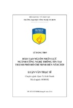 đào tạo nguồn nhân lực ngành công nghệ thông tin tại thành phố hồ chí minh đến năm 2020