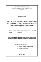 Tổ chức hệ thống thông tin kế toán quản trị chi phí trong các doanh nghiệp may việt nam