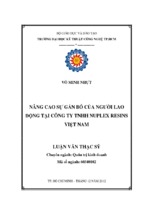 Nâng cao sự gắn bó của người lao động tại công ty tnhh nuplex resins việt nam