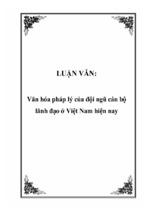 Văn hóa pháp lý của đội ngũ cán bộ lãnh đạo ở việt nam hiện nay