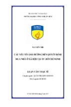 Các yếu tố ảnh hưởng đến quyết định mua nhà ở xã hội tại thành phố hồ chí minh