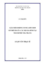 Giải thích động cơ mua đồ chơi gỗ trẻ em của các hộ gia đình tại thành phố nha trang