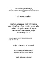 Luận văn thạc sĩ những giải pháp chủ yếu nhằm chuyển công ty xây dựng số 1 thành tập đoàn kinh tế mạnh trong tiến trình hội nhập kinh tế quốc tế