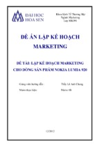 Lập kế hoạch marketing cho dòng sản phẩm nokia lumia 920