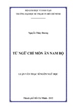 Từ ngữ chỉ món ăn nam bộ