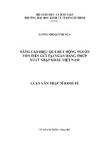 Nâng cao hiệu quả huy động nguồn vốn tiền gửi tại ngân hàng tmcp xnk việt nam