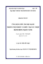 ứng dụng siêu âm nội mạch trong chẩn đoán và điều trị can thiệp bệnh động mạch vành