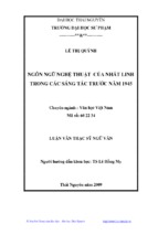 Ngôn ngữ nghệ thuật của nhất linh trong các sáng tác trước năm 1945