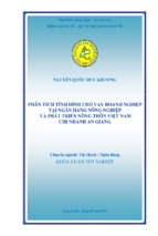 Phân tích tình hình cho vay doanh nghiệp tại ngân hàng nông nghiệp  và phát triển nông thôn việt nam chi nhánh an giang