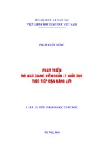 Phát triển đội ngũ giảng viên quản lý giáo dục theo tiếp cận năng lực