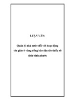 Quản lý nhà nước đối với hoạt động tôn giáo ở vùng đồng bào dân tộc thiểu số tỉnh bình phước