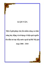 Một số giải pháp chủ yếu nhằm nâng cao khả năng huy động và sử dụng có hiệu quả nguồn vốn đầu tư trực tiếp nước ngoài tại hà nội giai đoạn 2001   2010
