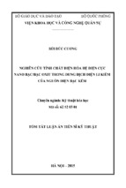 Nghiên cứu tính chất điện hóa hệ điện cực nano bạc   bạc oxit trong dung dịch điện li kiềm của nguồn điện bạc kẽm