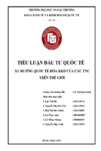 Tiểu luận đầu tư quốc tế xu hướng quốc tế hóa r&d của các tnc trên thế giới