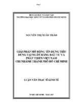 Luận văn giải pháp mở rộng tín dụng tiêu dùng tại ngân hàng đầu tư và phát triển việt nam chi nhánh thành phố hồ chí minh